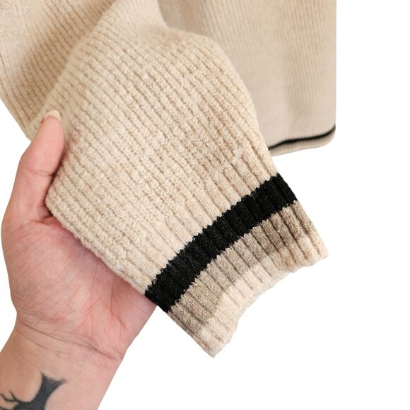 Smash + Tess Beige Cream Black Grey Long Sleeve Sweater Dress Sz M - Picture 3 of 9